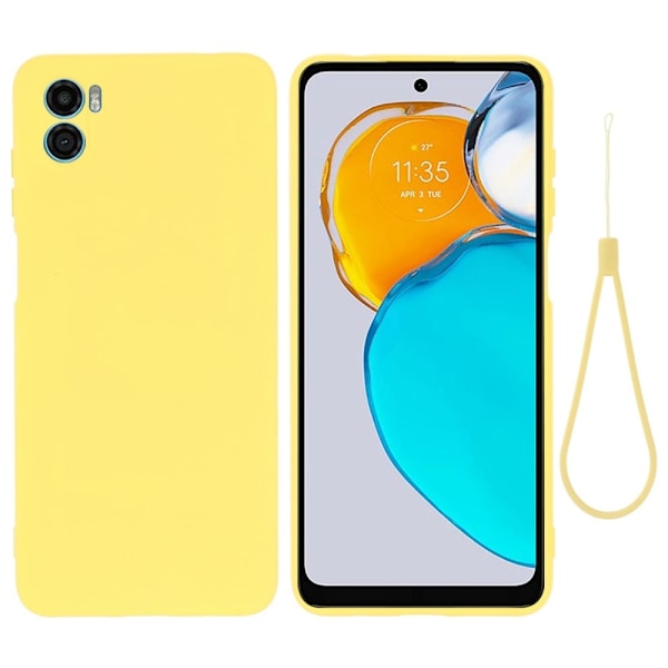 Matt Motorola Moto E22s skal av flytande silikon - Gul Gul