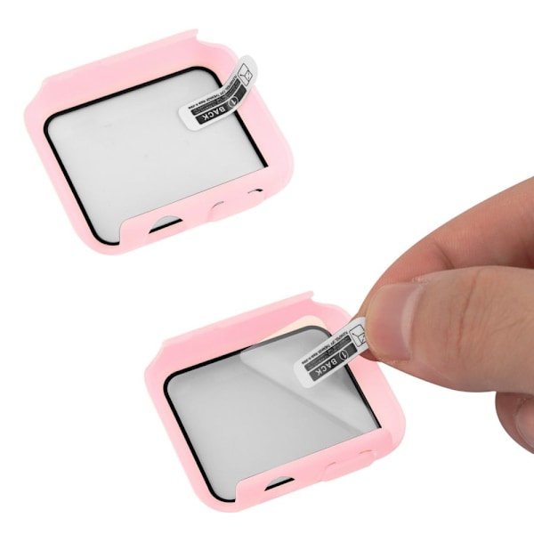 Apple Watch SE 2022 (44mm) suojakuori karkaistulla lasisuojalla - Syvä Vaaleanpunainen Pink
