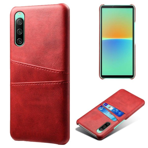 Sony Xperia 10 IV skal med korthållare - Röd Röd