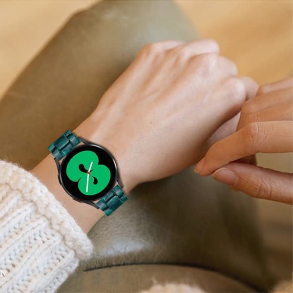 20 mm glat resin urrem til Amazfit-ur - Sortliggrøn Green