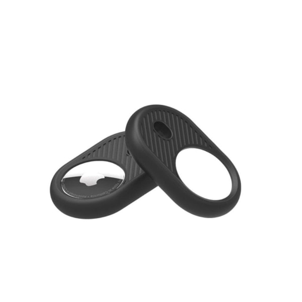 AirTags twill texture cover with keychain - Black Black