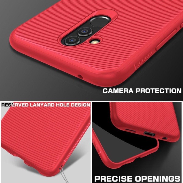 Huawei Mate 20 Lite Tvilli kangas rakenteinen silikooni muovinen Red