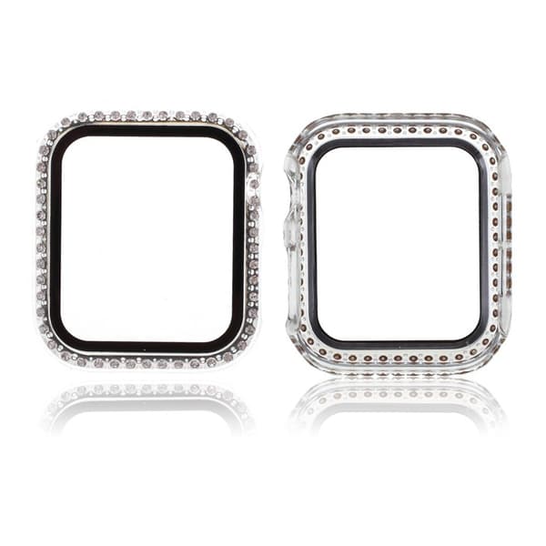 Apple Watch Series 6 / 5 44mm rhinestone décor frame with tempered glass - Transparent Transparent