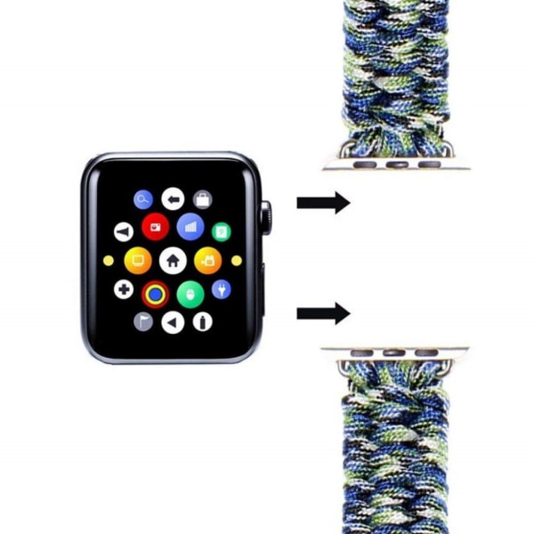 Apple Watch 40mm unik stil nylon urrem - Blå / Camouflage Multicolor