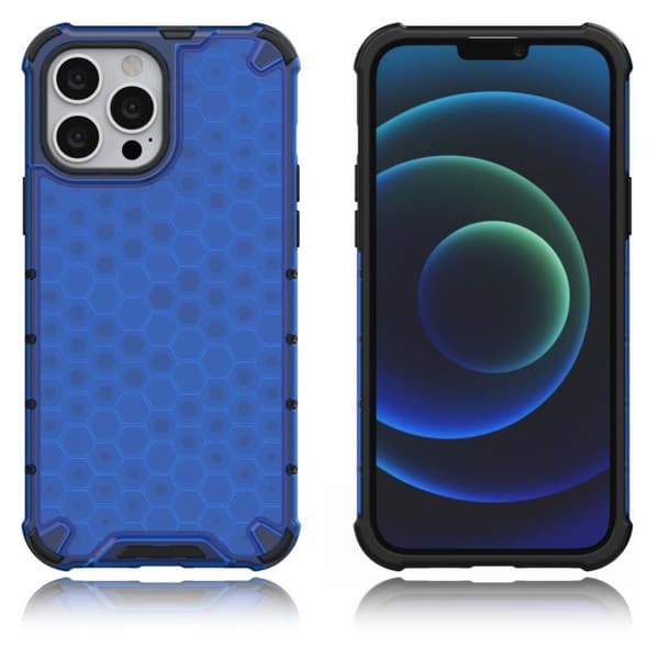 Bofink Honeycomb iPhone 13 Pro Max Suojakotelo - Sininen Blue