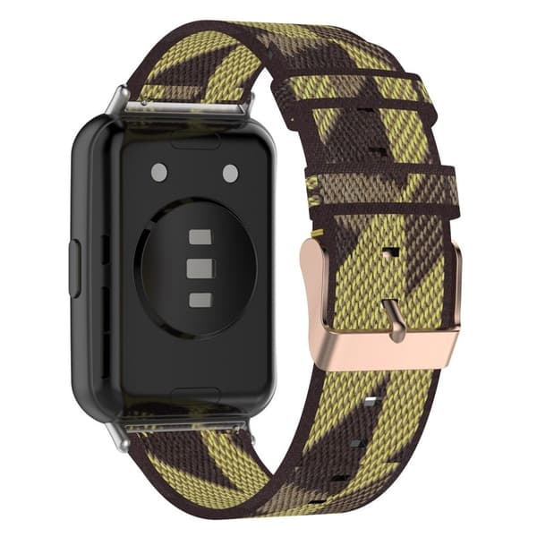 Klockarmband i nylon för Huawei Watch Fit 2 - Gul Rand Gul