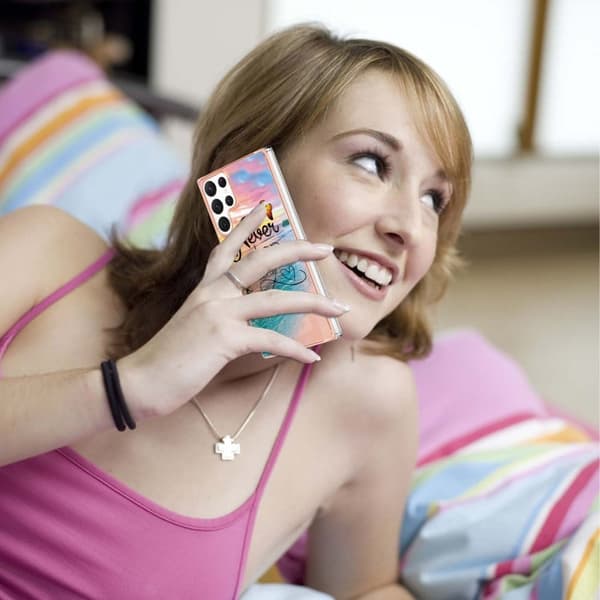 Marble Samsung Galaxy S23 Ultra Etui - Never Stop Dreaming Multicolor