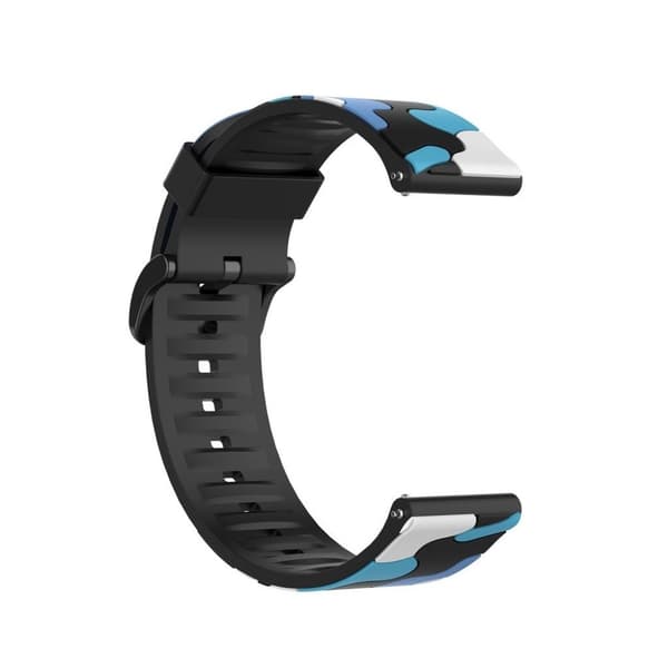 Kamuflasjefarget silionarmbånd til Garmin-klokke - Blå Blue