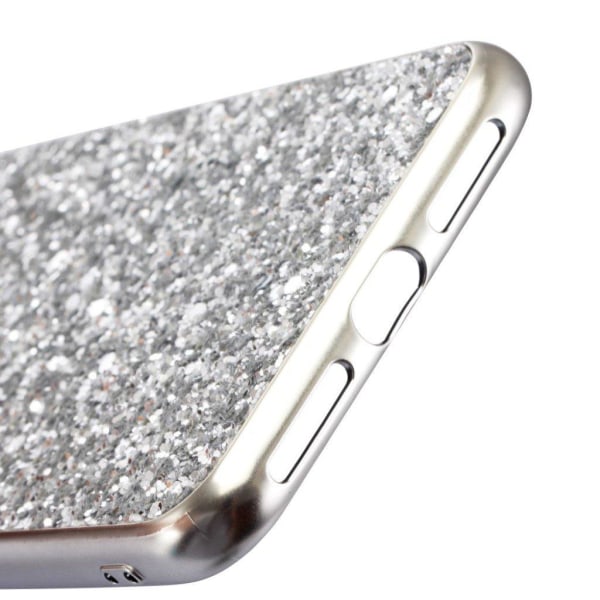 Glitter iPhone Xs Max skal - Silver/Grå Silvergrå