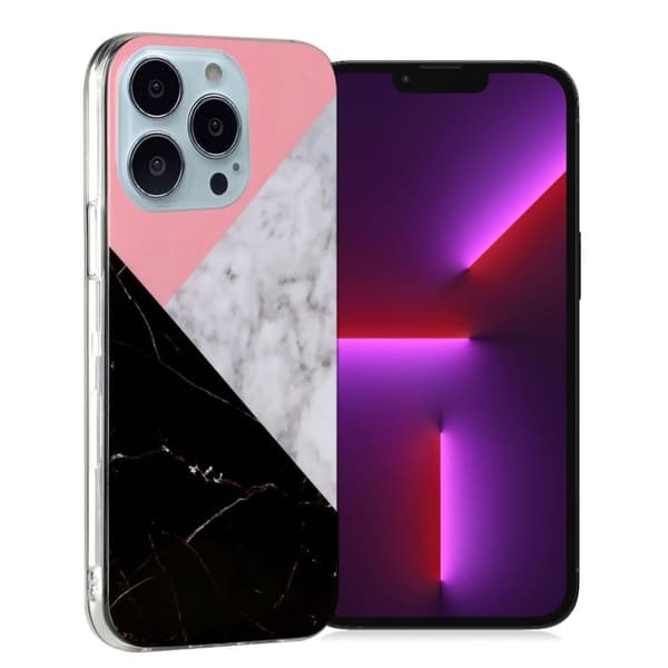 Marmormotiv iPhone 13 Pro skal - Skarvning Av Tre Färger multifärg