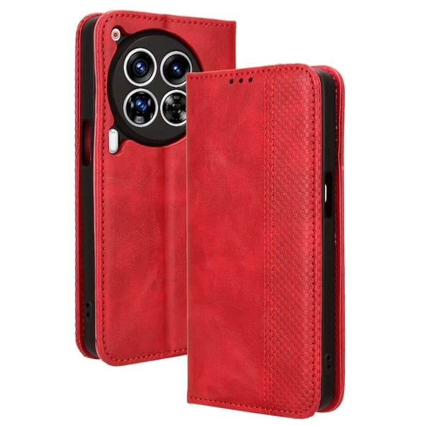 Bofink Vintage läder Tecno Camon 30 Premier fodral - Röd Röd