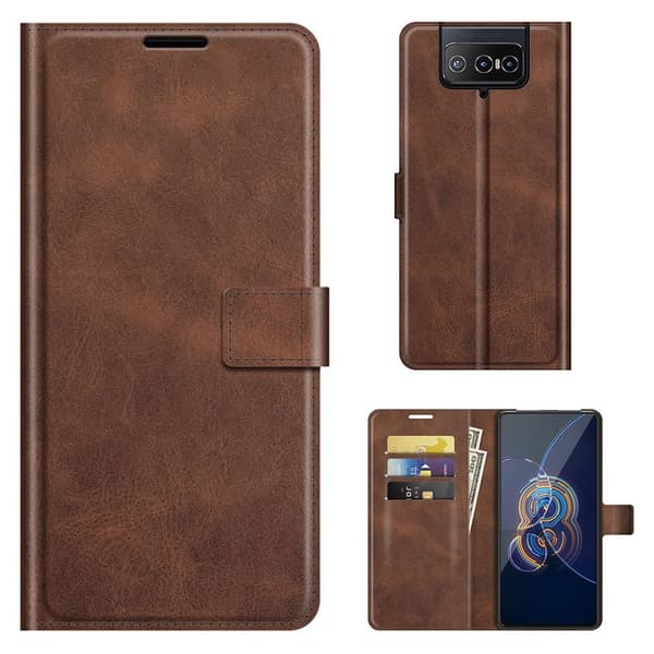 Lompakko Nahkakotelo For ASUS Zenfone 8 Flip - Kahvi Brown