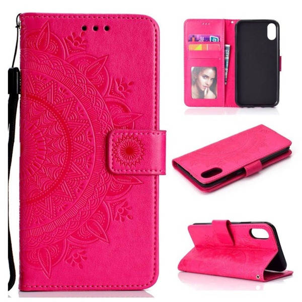 iPhone 9 Plus mobilfodral syntetläder silikon stående plånbok ma Rosa