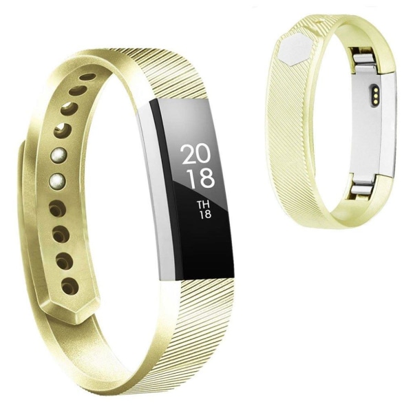 Fitbit Alta shiny silicone watch band - Gold Size: L Gold
