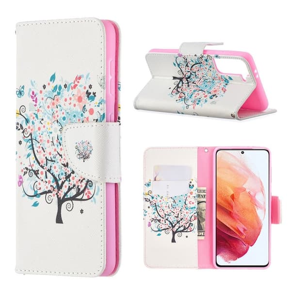 Wonderland Samsung Galaxy S21 flip etui - træ Multicolor