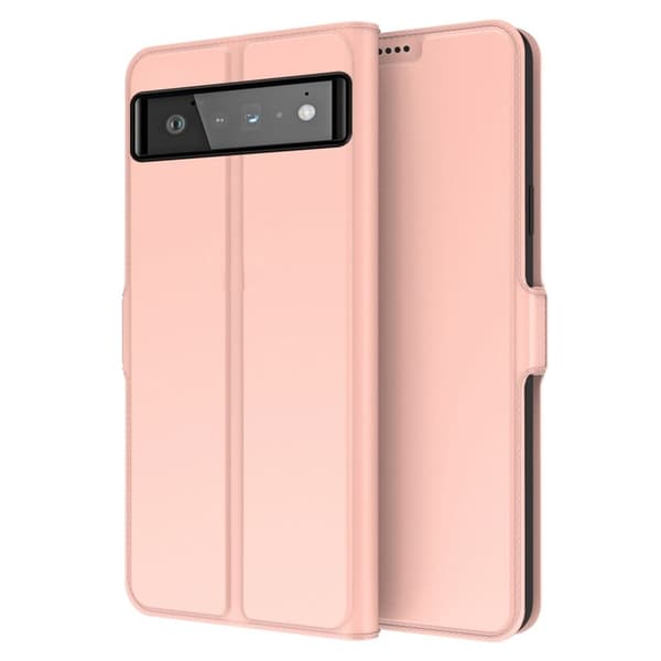 Glatt og tynt premium PU-skinnetui for Google Pixel 6 Pro - Rose Gull Pink
