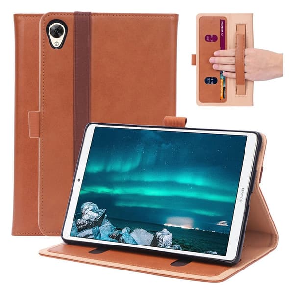 Huawei MediaPad M6 8.4 hållbart flipfodral i läder - Brun Brun