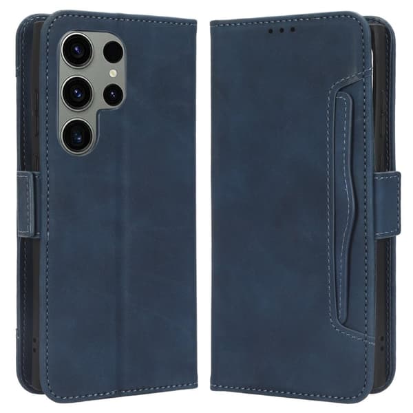 Modernt Samsung Galaxy S23 Ultra fodral med plånbok - Blå Blå