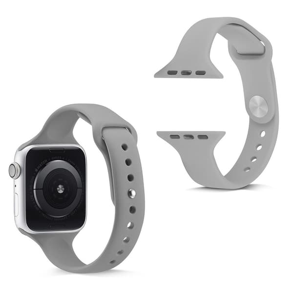 Apple Watch Series 5 44 mm smalt silikonarmbånd - Grå Silver grey