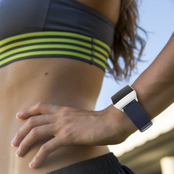 Fitbit Ionic læderrem - Mørkeblå Blue