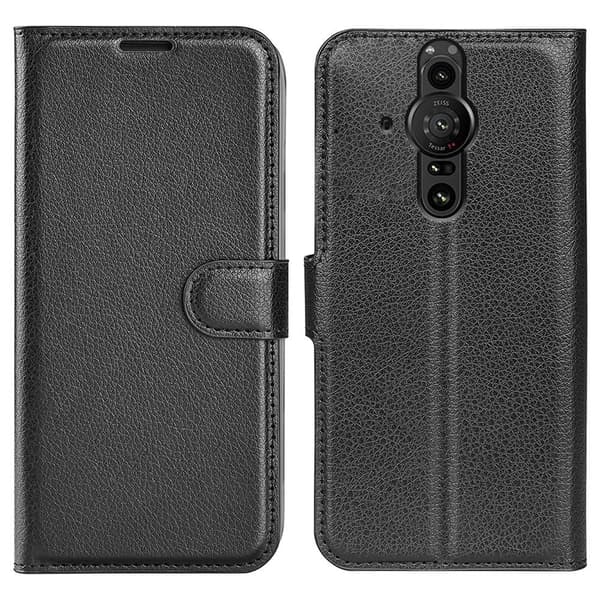 Classic Sony Xperia Pro-I flip kuoret - Musta Black