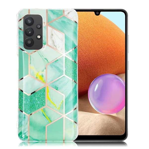 Marble Samsung Galaxy A32 Suojakotelo - Green Glitter Sequins Green