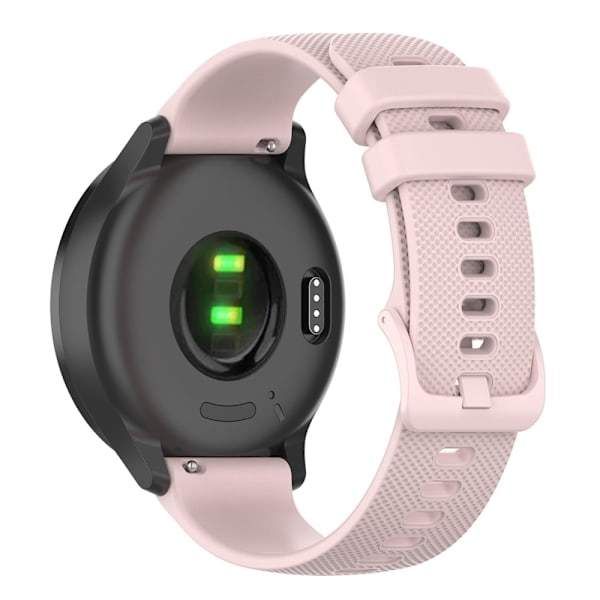 20 mm silikoneurrem med gitterstruktur til Garmin Watch - Lyserød Rose Pink