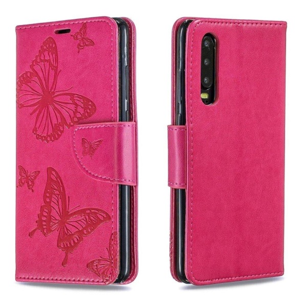 Butterfly Huawei P30 kotelot - Ruusu Pink