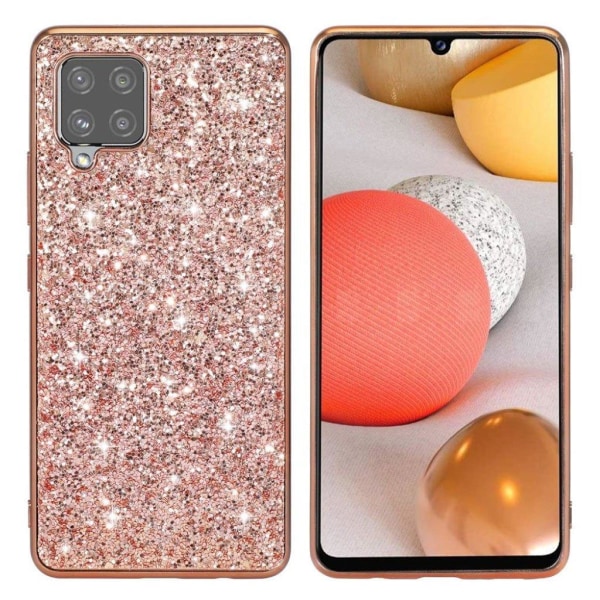 Glitter Samsung Galaxy A42 5G etui - rødguld Pink