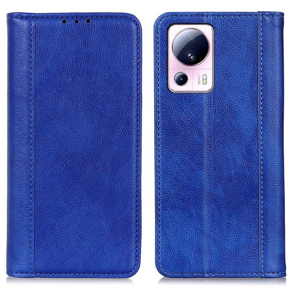 Äkta läder Xiaomi 13 Lite / Xiaomi Civi 2 fodral med magnetisk stängning Blå