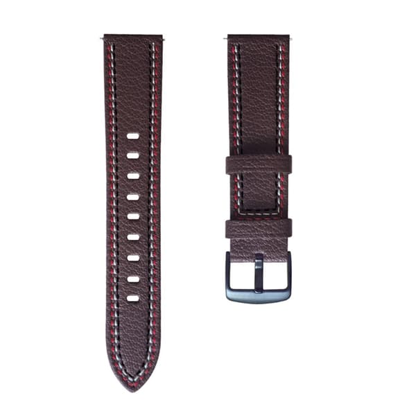 22 mm Universal klockarmband i mikrofiberläder - Mörkbrun Brun