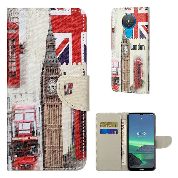 Wonderland Nokia 1.4 Flippetui - Big Ben Multicolor