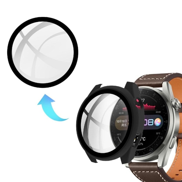 Huawei Watch 3 Pro yksinkertainen suojus + karkaistu lasi - Musta Black