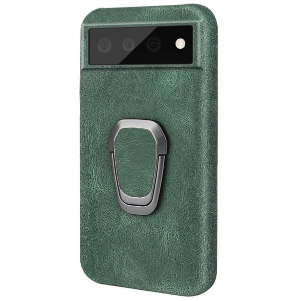 Shockproof leather cover with oval kickstand for Google Pixel 6 Green