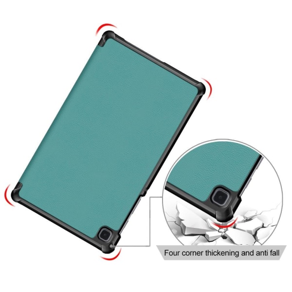 Samsung Galaxy Tab A7 Lite tri-fold leather flip case - Green Grön