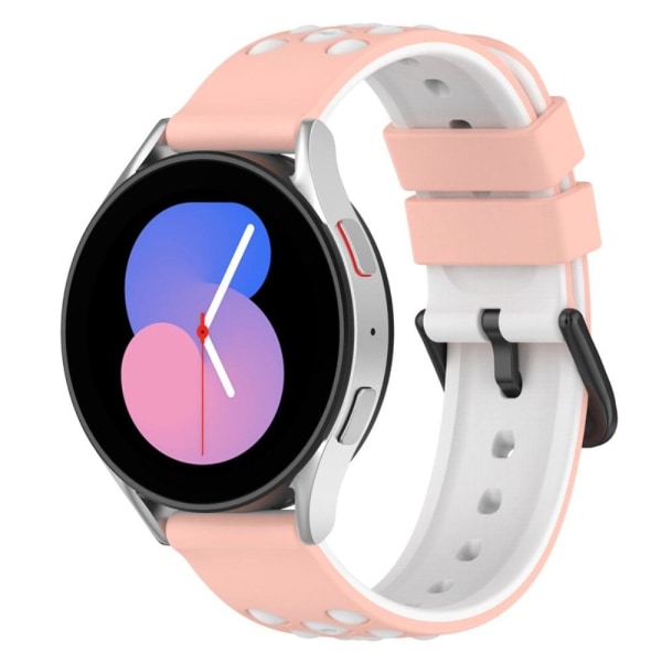 22 mm Huawei Watch GT 3 Pro 46 mm / Garmin Venu 2 tofarvet silikoneurrem - Lyserød Hvid Pink