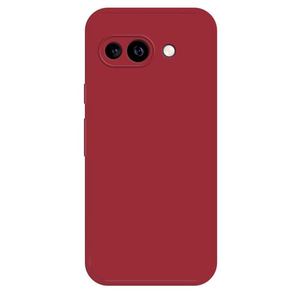 Google Pixel 9a fleksibelt etui med rett kantbeskyttelse Telefondeksel - Kamelia Rød Red