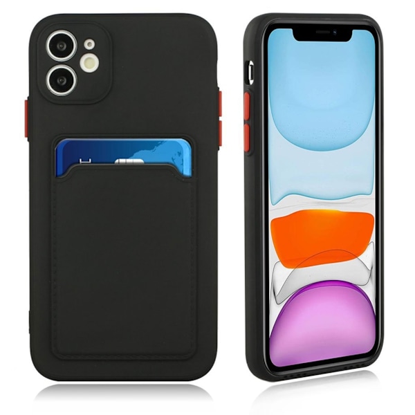 iPhone 12 Mini skal med korthållare - Svart Svart