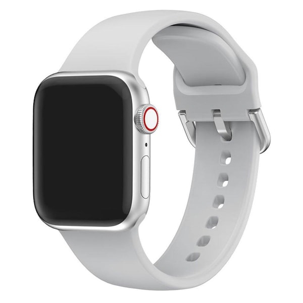 Apple Watch Series 5 40 mm klockarmband i silikon - Ljusgrå Silvergrå