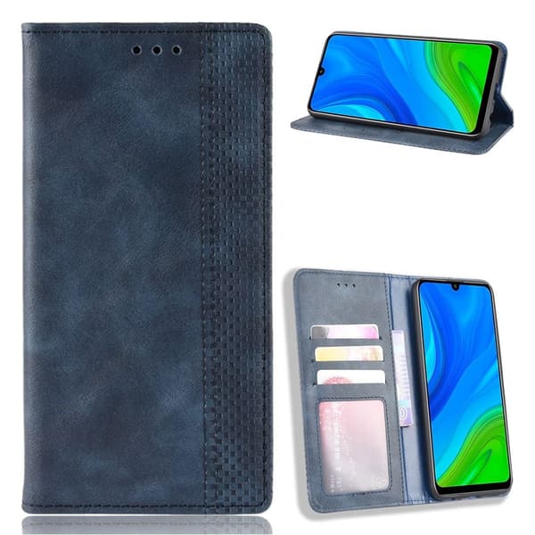 Bofink Vintage Huawei P Smart 2020 lærveske - Blå Blue