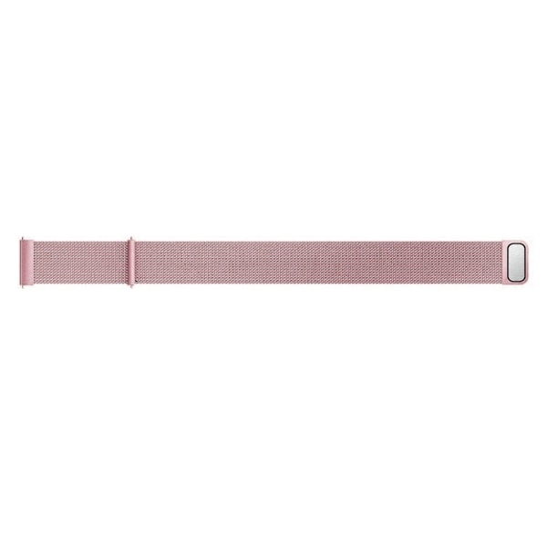 Garmin Vivoactive 4S rustfrit stål webbing Urrem - Lyserød Pink