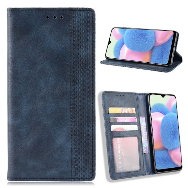 Bofink Vintage läder Samsung Galaxy A41 fodral - Blå Blå