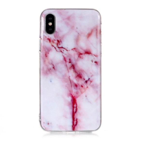 iPhone Xs Max etui med marmormønster - Style D Red