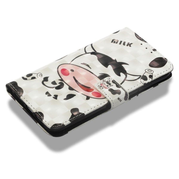 iPhone Xs Max flip cover i mønstret læder - Cartoon Cow Multicolor