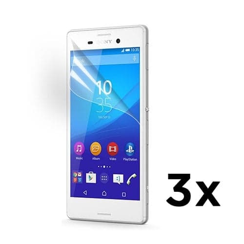 3 Brikker Skjermbeskyttere til Sony Xperia M4 Aqua. Transparent