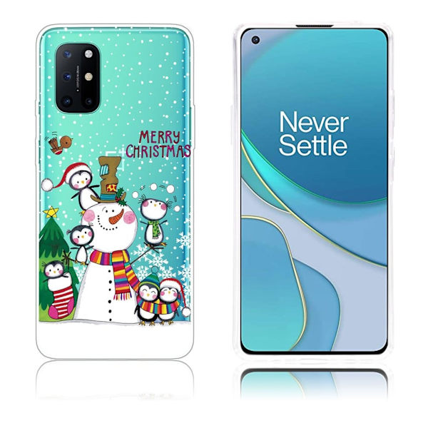 Juleveske til OnePlus 8T - Snømann Og Pingvin White