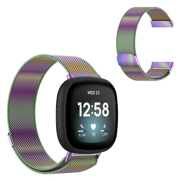 Fitbit Versa 3 klokkerem i rustfritt stål - Flerfarget / Størrelse: S Multicolor