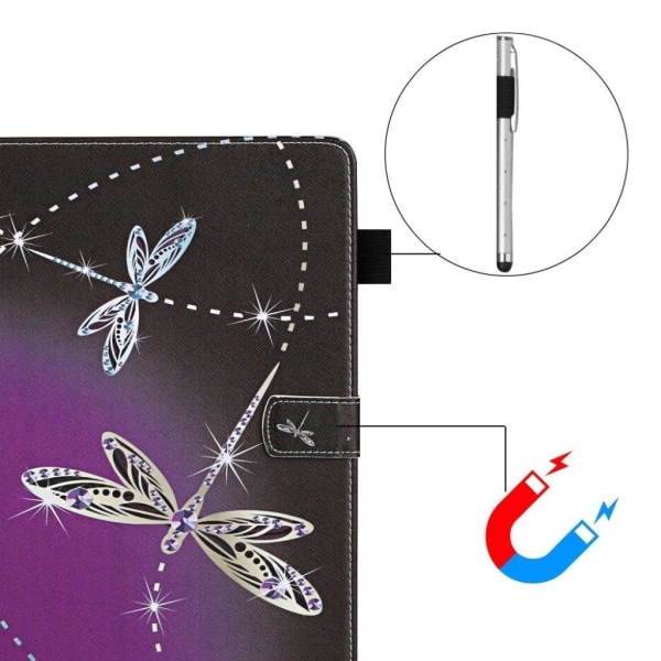iPad (2018) kuviollinen nahkainen kotelo - Sudenkorento Multicolor
