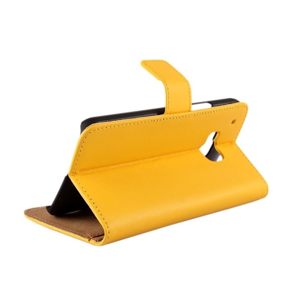 Lönnrot HTC One M9 Aito Nahkakotelo Lompakko - Keltainen Yellow