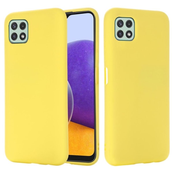 Matte Liquid Samsung Galaxy A22 5G silikone cover - Gul Yellow